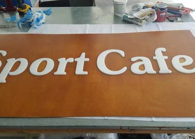 Sport Cafe PVC on Wood